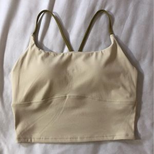 SOLD- HALARA Color Block Crisscross Cropped Cami - Size Medium - Cream & Gold